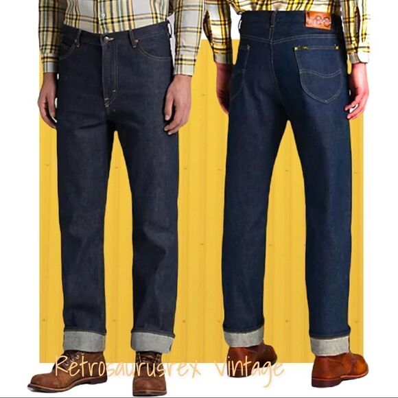 Vintage Deadstock Lee Riders Denim Jeans,Straight Cut Regular Fit Indigo 40x30 - Picture 7 of 9